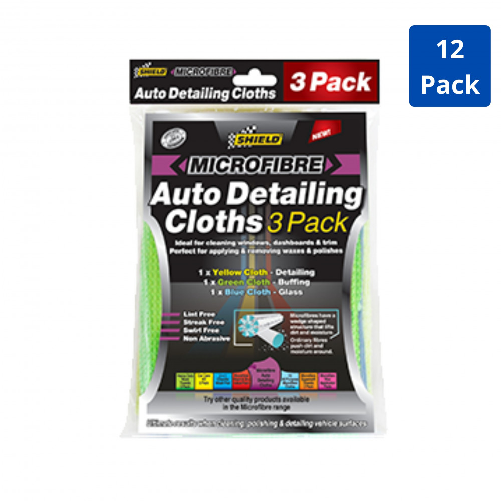 Auto Detailing Cloths 3 Pack (12 Packs)
