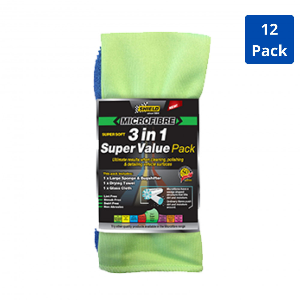 Microfibre 3 in 1 Super Value Pack 12 Packs