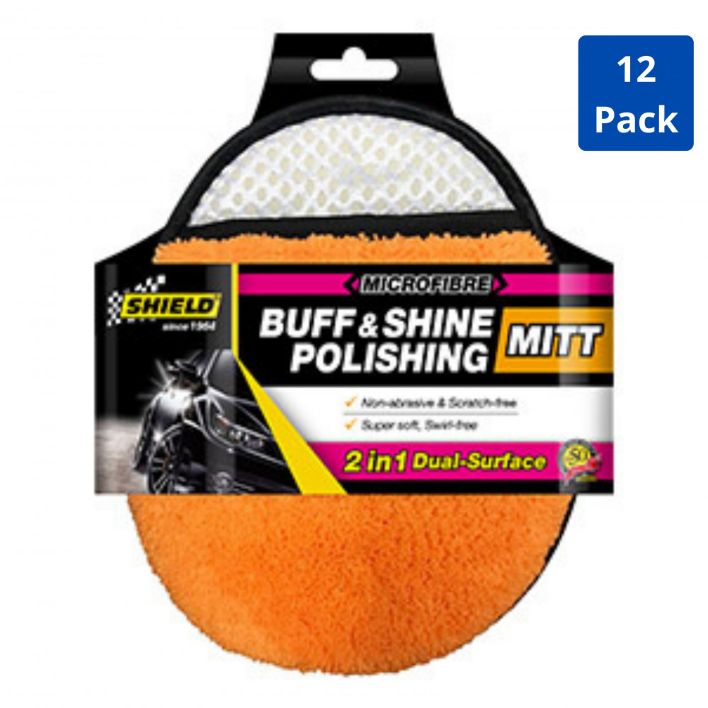 Microfibre Buff & Shine Polishing Mitt 12 Pack