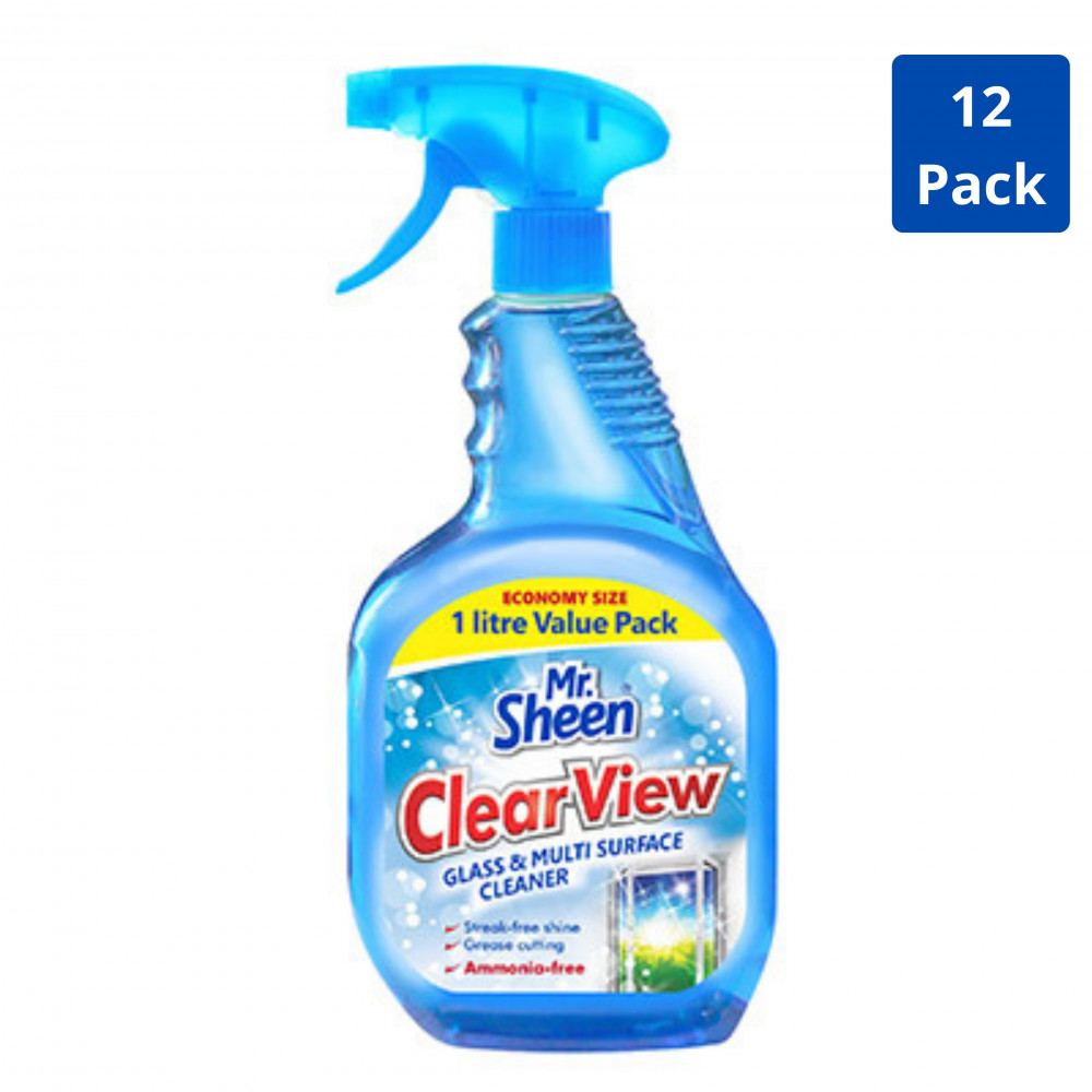 Clear- View - Glass & Multi Surface Cleaner 1L (12 Pack)