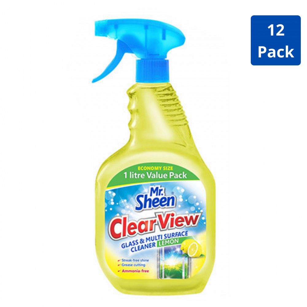 Clear View - Glass & Multi Surface Cleaner Lemon 1L (12 Pack)