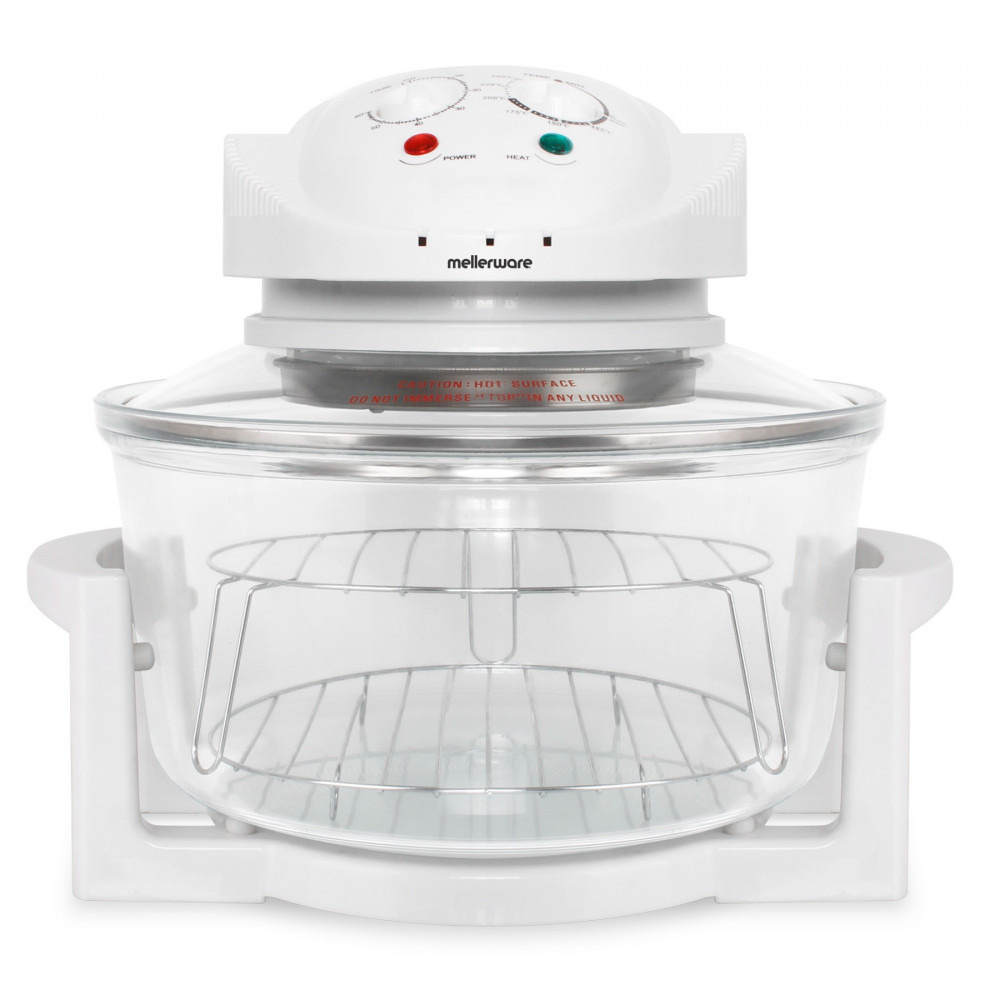 12L 1400W Convection Cooker Adjustable Temperature Glass White 