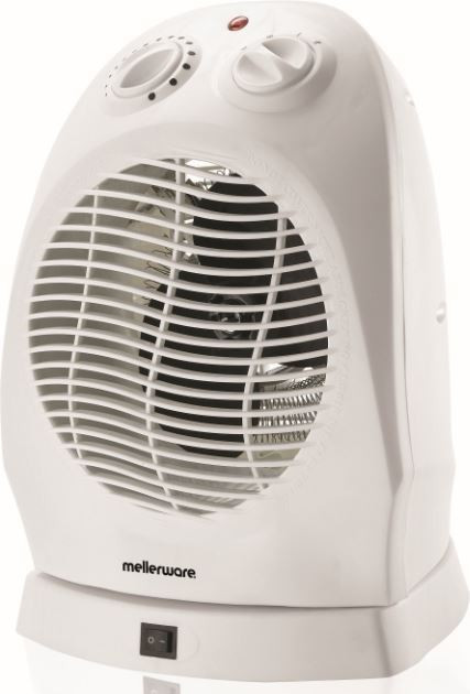 2000W White Oscillating Fan Heater