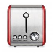 2 Piece Set Stainless Steel Red Kettle And Toaster 