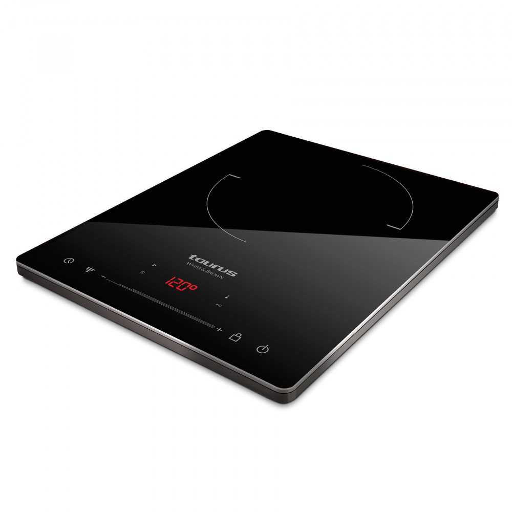 2000W Induction Cooker Single LED Display Crystal Black Variable Heat Settings 