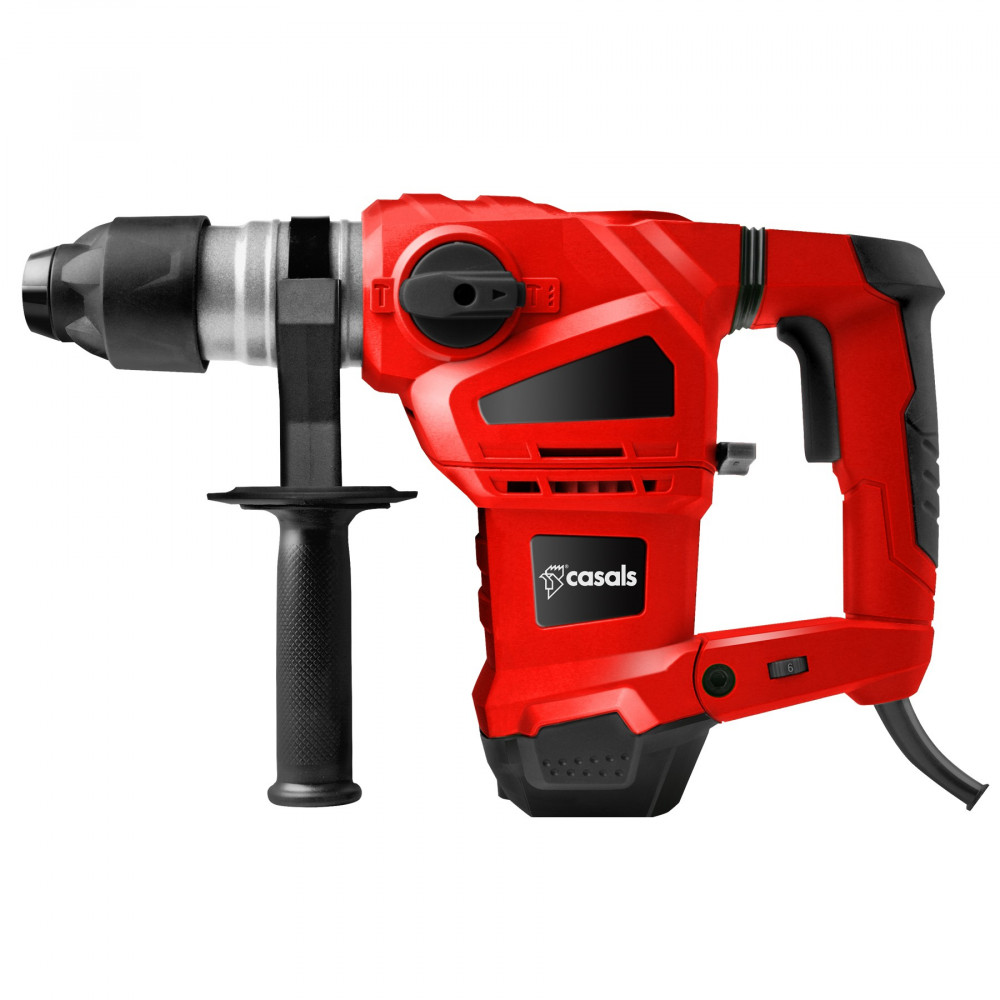 1500W Drill Rotary Hammer With Auxiliary Handle Plastic Red 3 Function