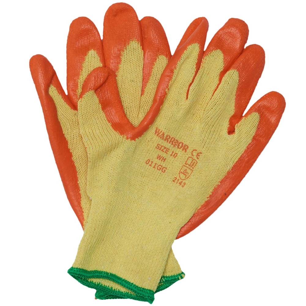 Orange Latex Coated Gloves