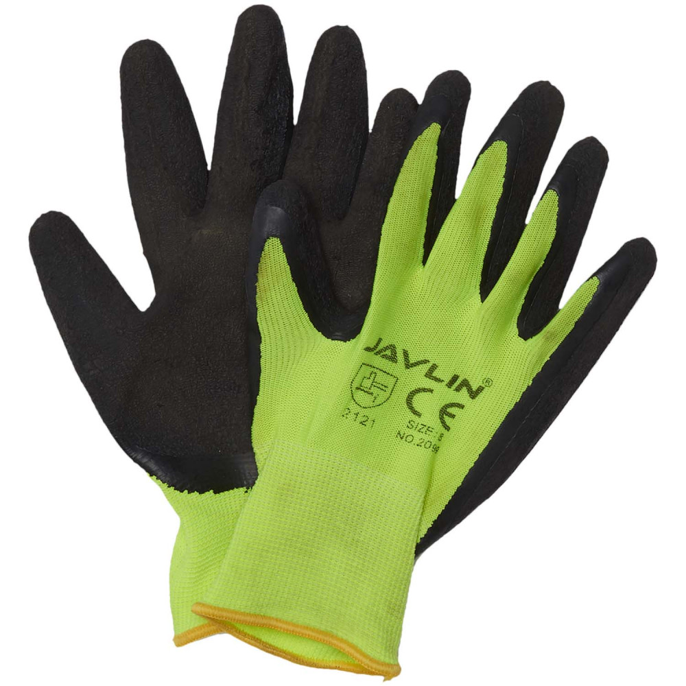 Hi-Vis Micro Latex Coated Flexi Gloves - Size 10