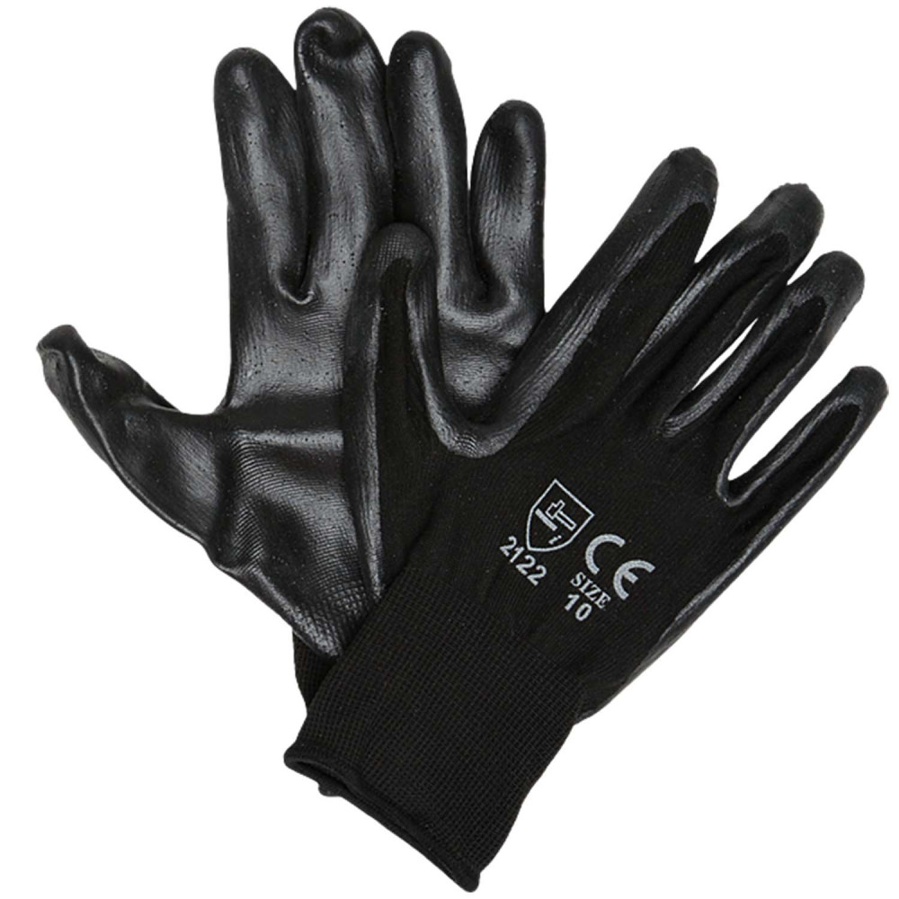 Black Nitrile Coated Gloves