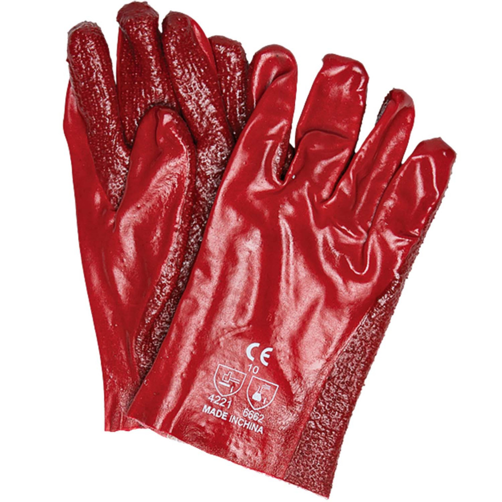 PVC Extra Heavyweight Gloves 27cm With Towelling Liner