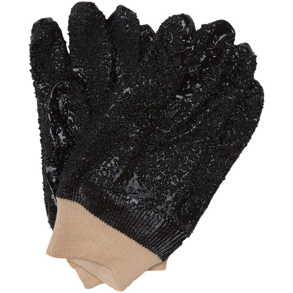 PVC Black Chip Fully Granulated Gloves