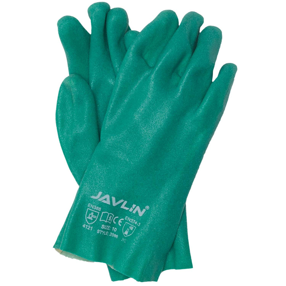 PVC Green Foam Finish Gloves
