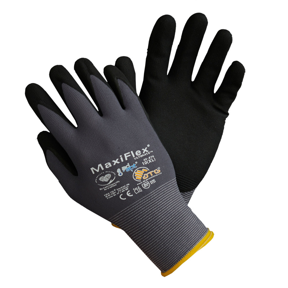 Maxiflex Ultimate Fully Dipped Microfoam Nitrile Coated Gloves