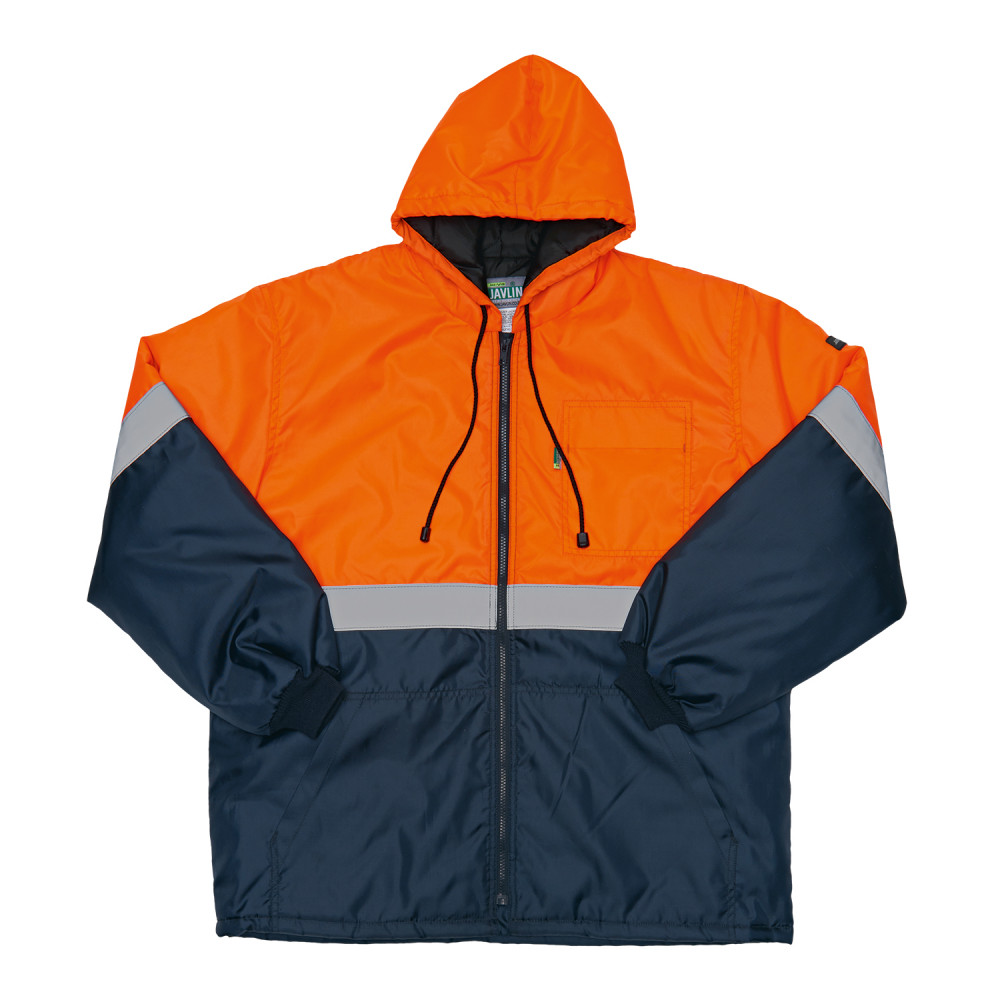 Hi-Vis Parka Jacket - Navy & Orange