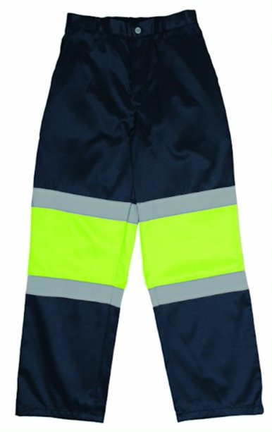 Two Tone Hi-Vis Reflective Conti Trouser - Navy & Lime