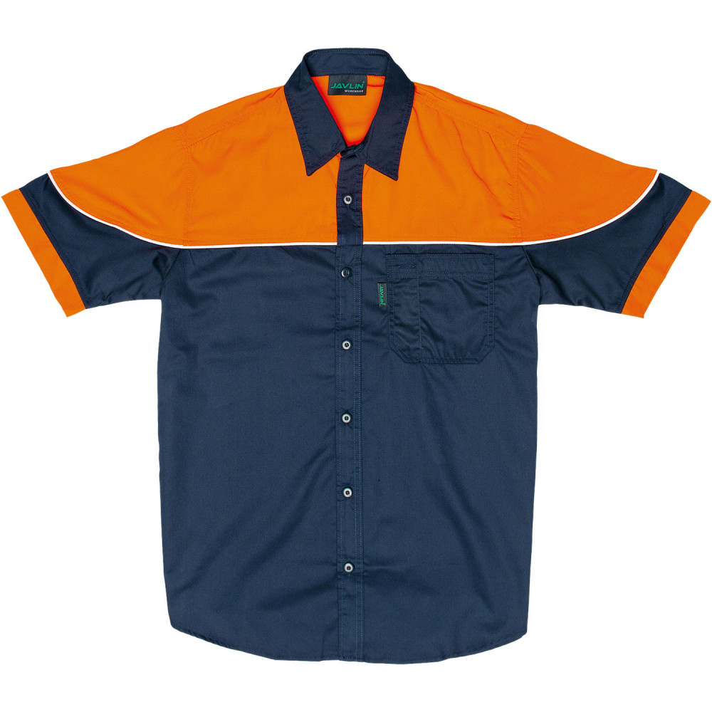 Two Tone Racing Shirt - Navy & Orange