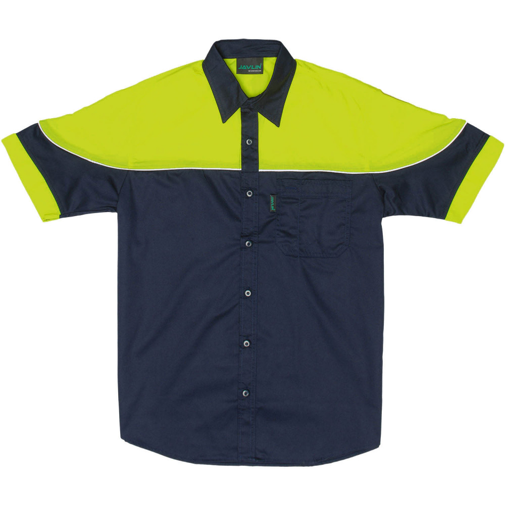 Two Tone Racing Shirt - Navy & Lime