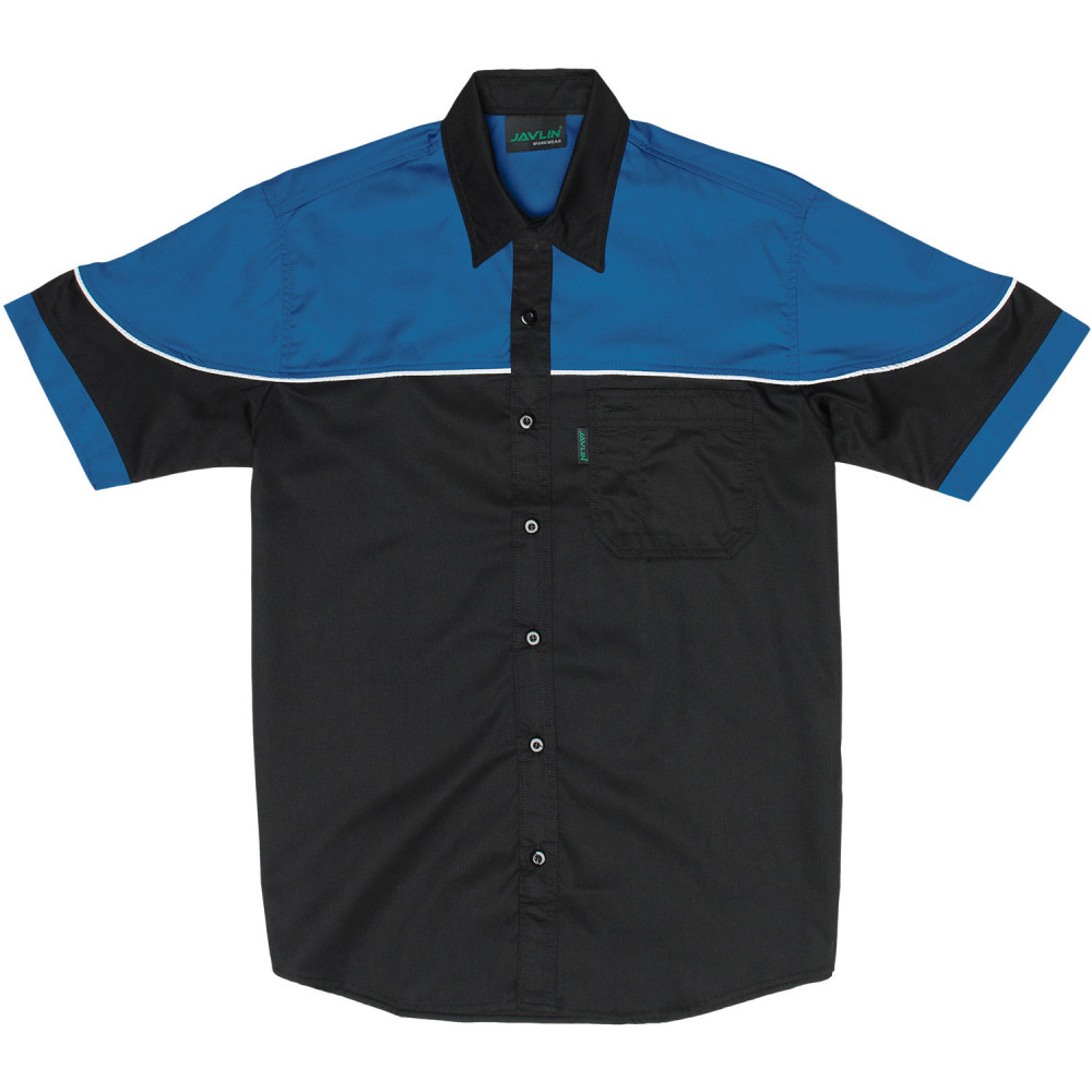 Two Tone Racing Shirt - Black & Royal Blue