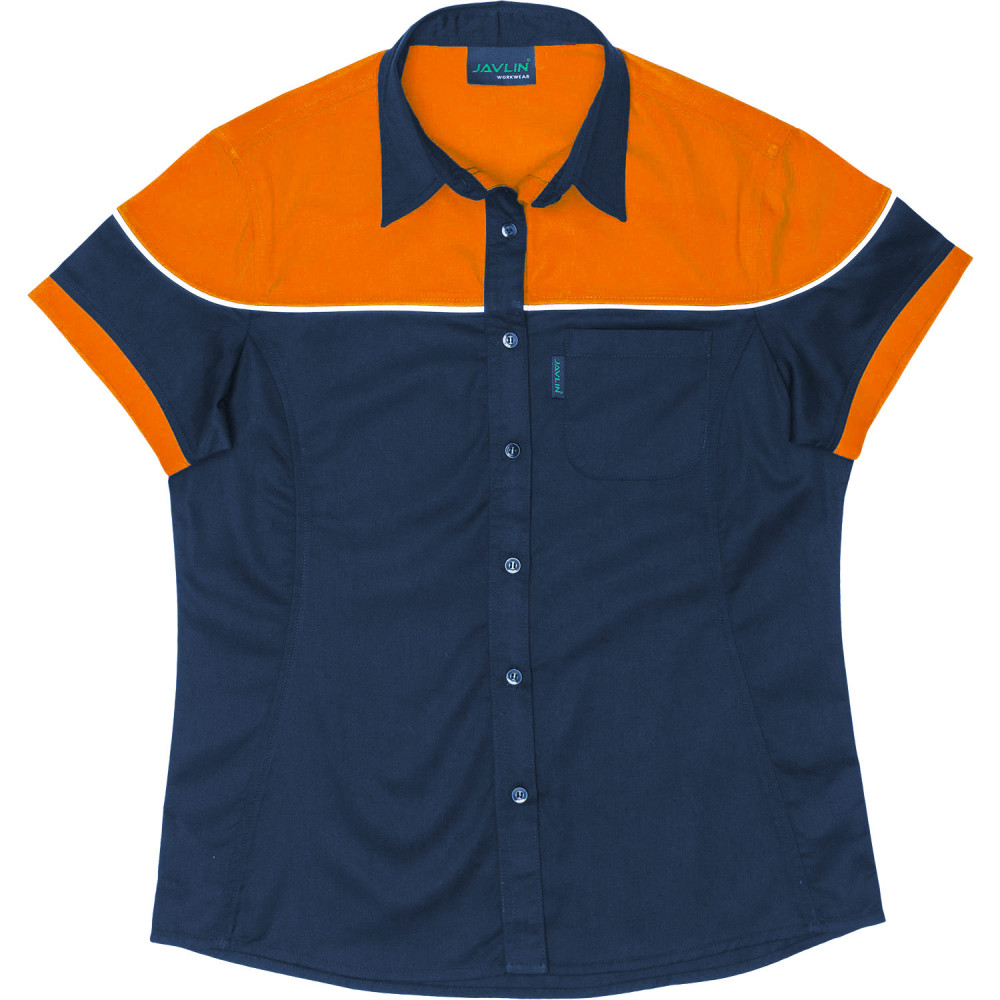 Women's Two Tone Racing Shirt - Navy & Orange