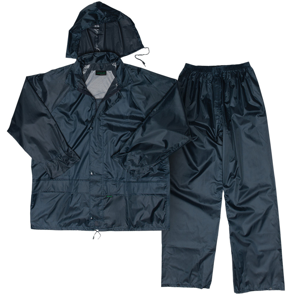 Polyester PVC Rain Suit - Navy