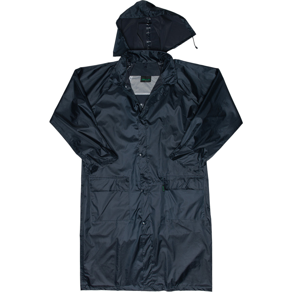 Javlin Polyester PVC Calf Lenght Rain Coat - Navy | Shopcentre