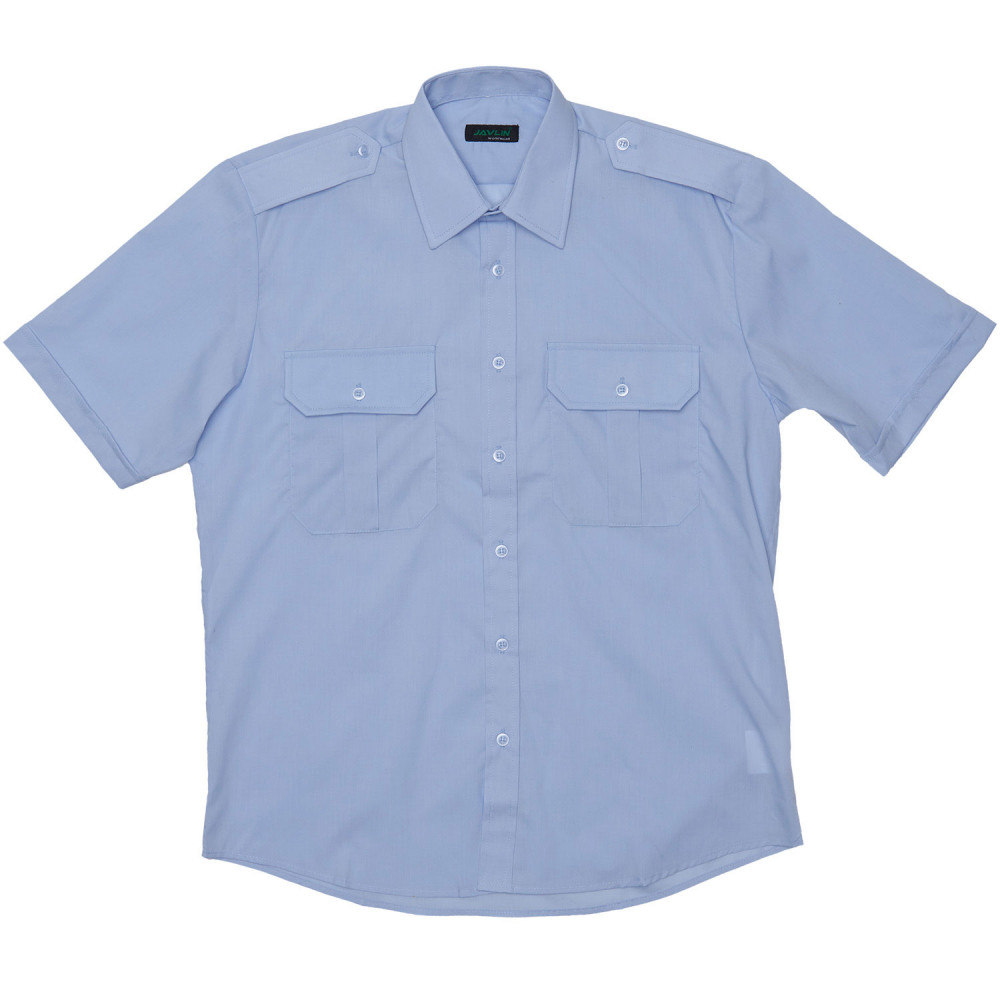 Short Sleeve Pilot Shirt - Pale Blue