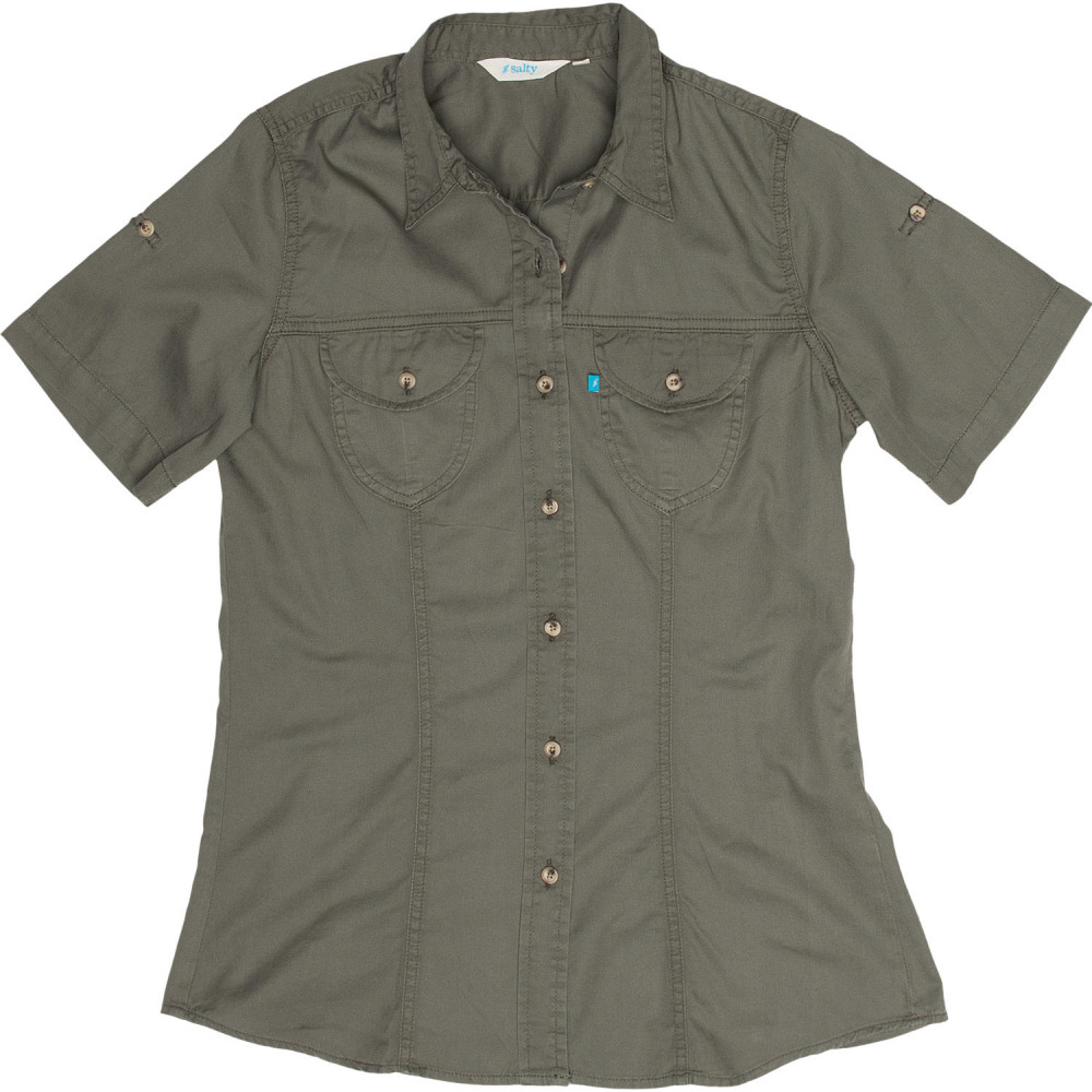 Women Short Sleeve Safari Shirt - Olive