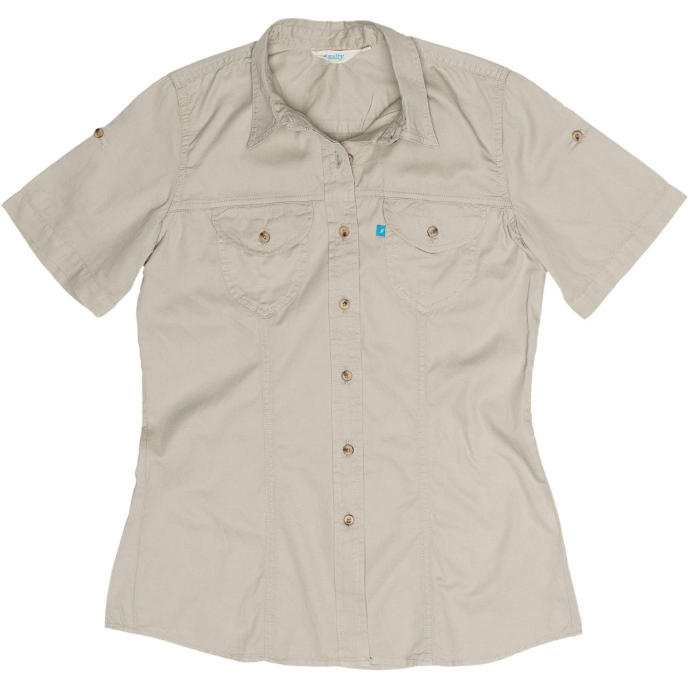 Women Short Sleeve Safari Shirt - Stone
