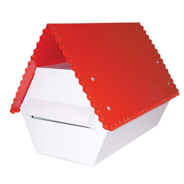 Galvanised Letterbox - Red