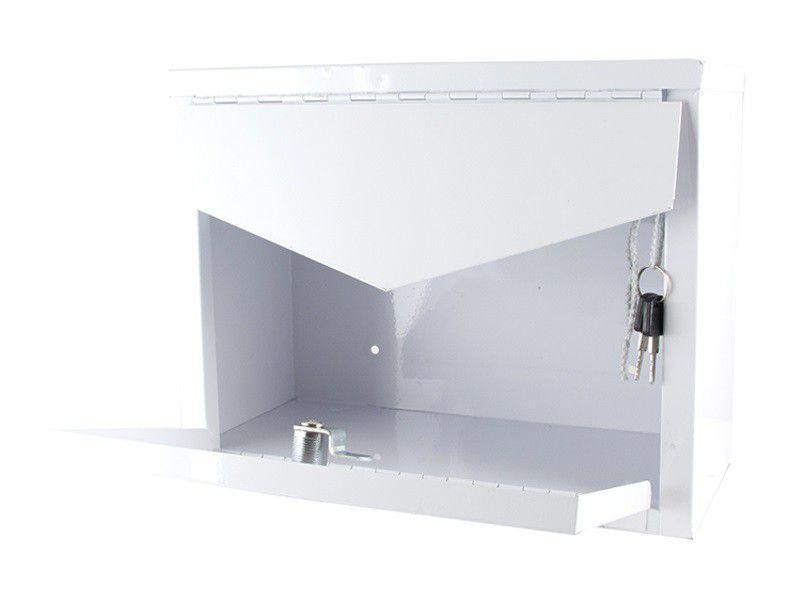 Galvanised And Lockable Letterbox - White