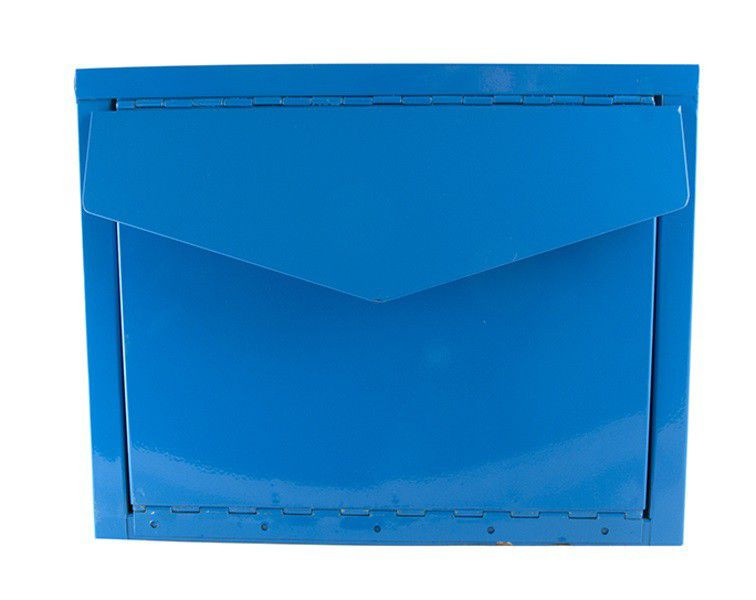 Galvanised And Lockable Letterbox - Blue