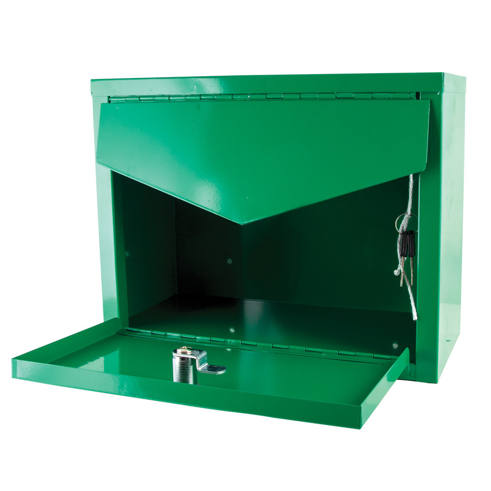 Galvanised And Lockable Letterbox - Green