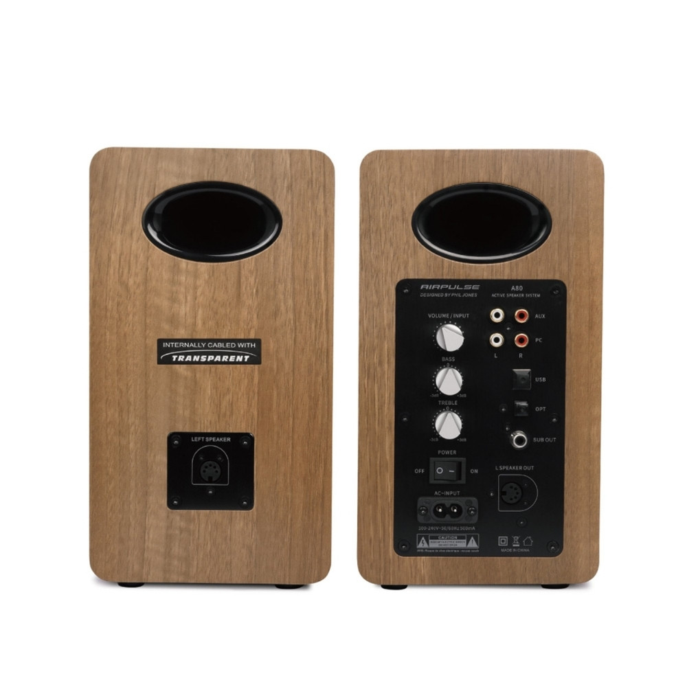 AIRPULSE A80 Active Speaker System with Sub-Out (100 Watts)