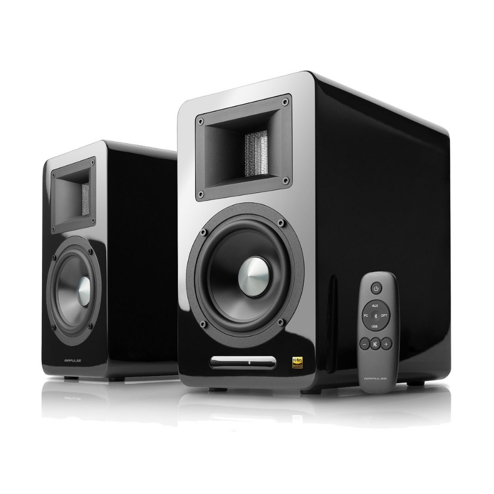 AIRPULSE A100 Active Speaker System with Sub-Out (100 Watts) - Black