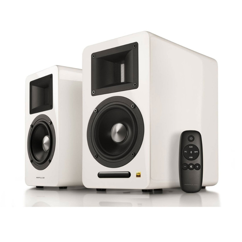 AIRPULSE A100 Active Speaker System with Sub-Out (100 Watts) - White