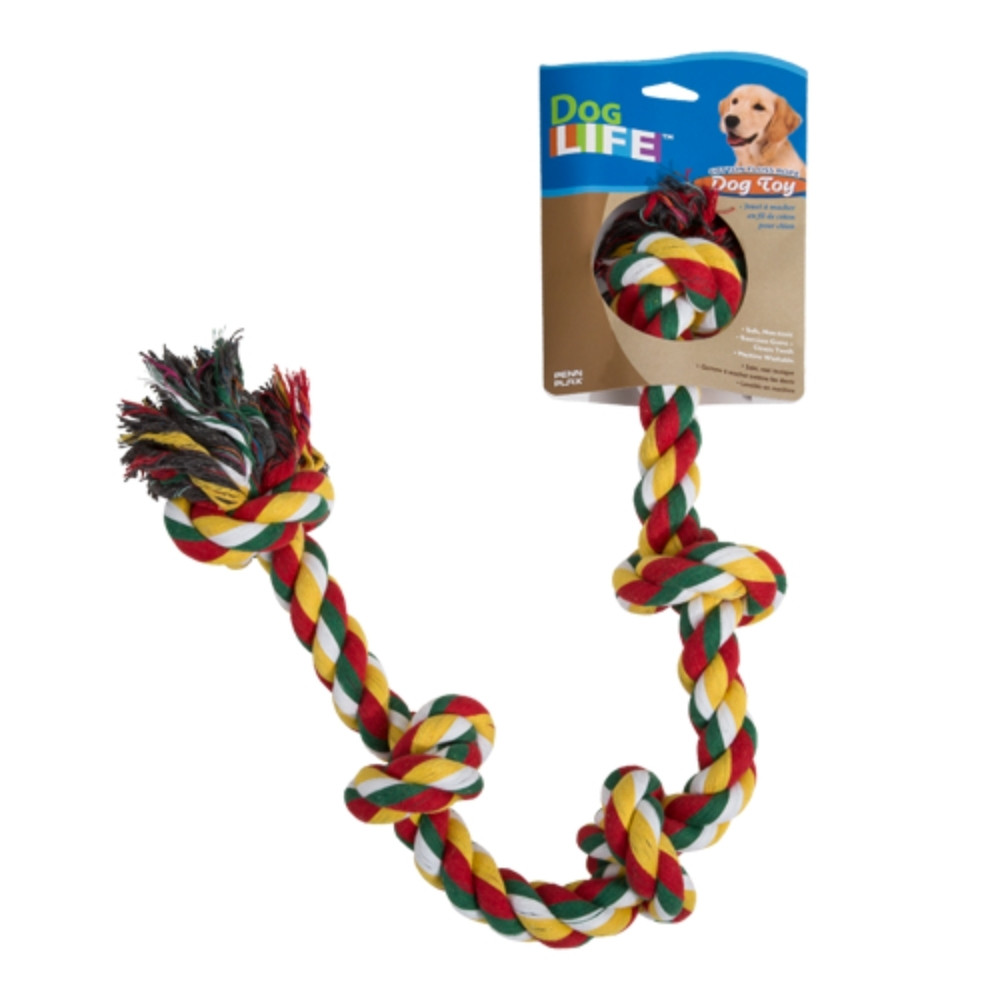 5 Knot Monster White Rope Toy