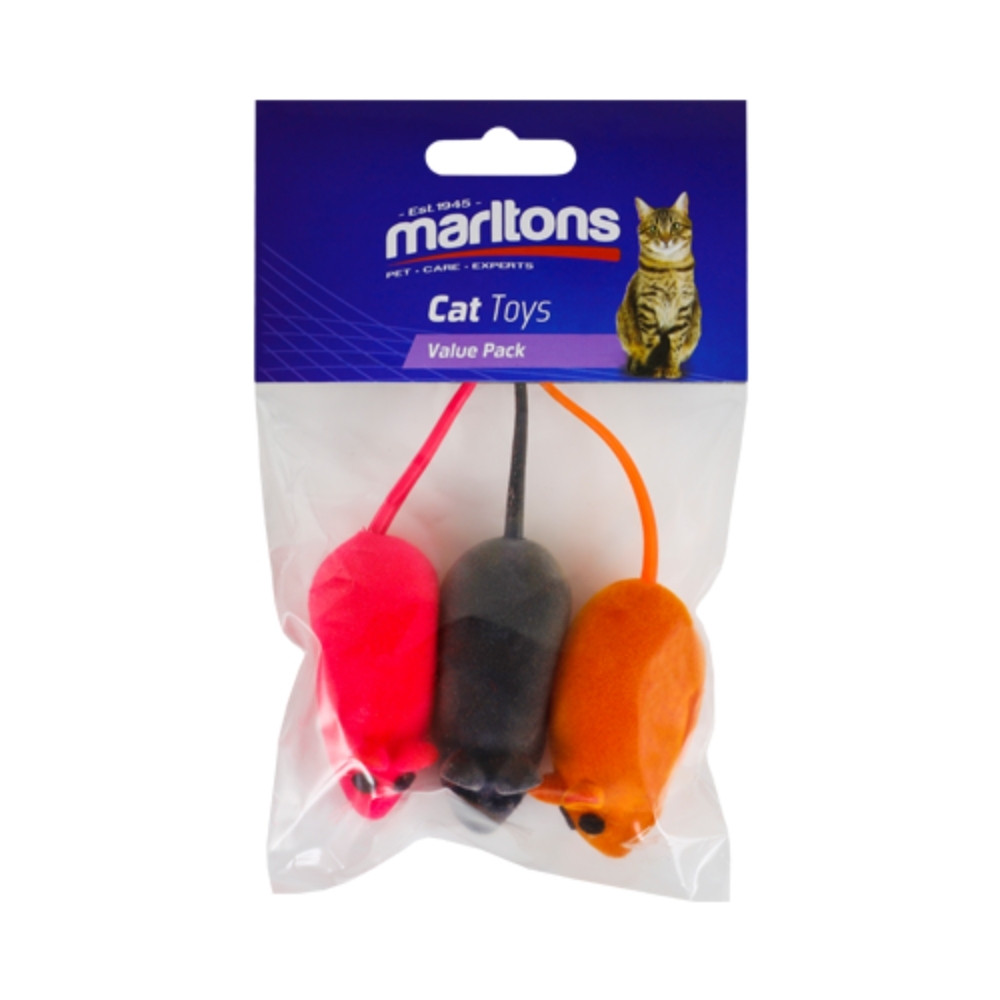 Pvc Squeaky Mouse 3 Pack 6cm
