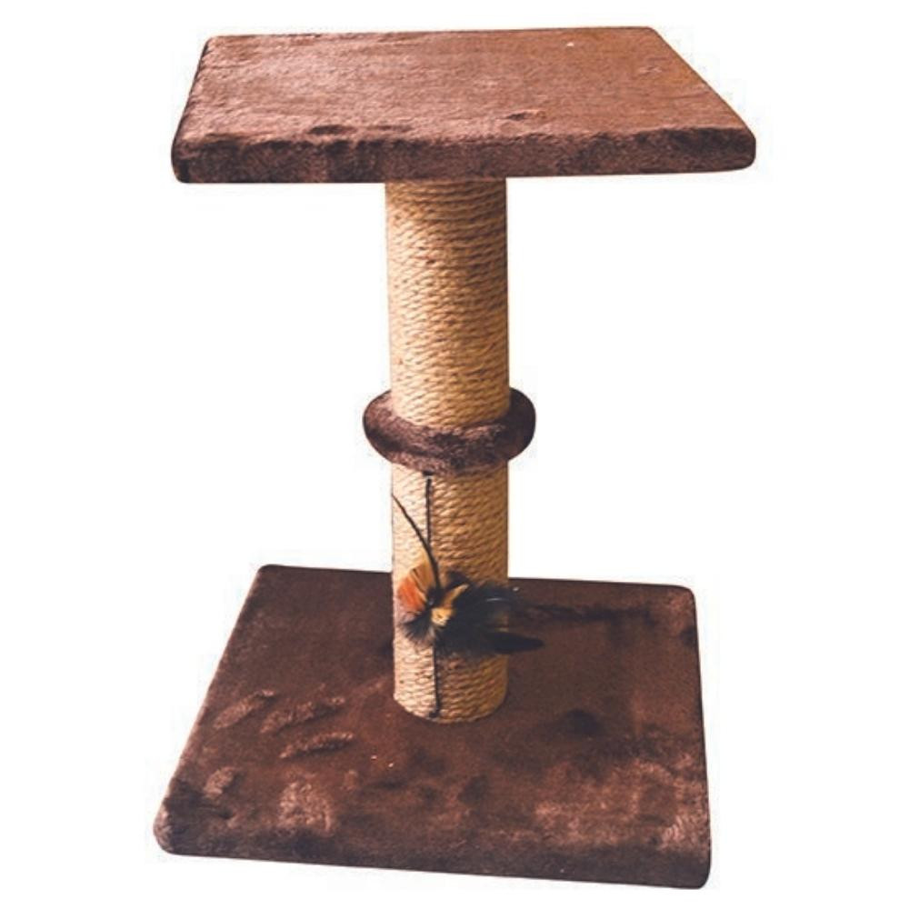 Scratcher Brown 2 Levels With Toy 34 x 34 x46 cm