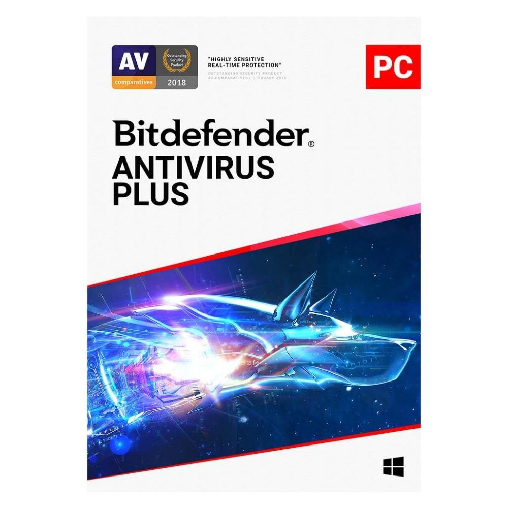 Bitdefender Antivirus Plus - 2 Devices - 1 Year Best Antivirus Protection Against Threats on Windows PCs