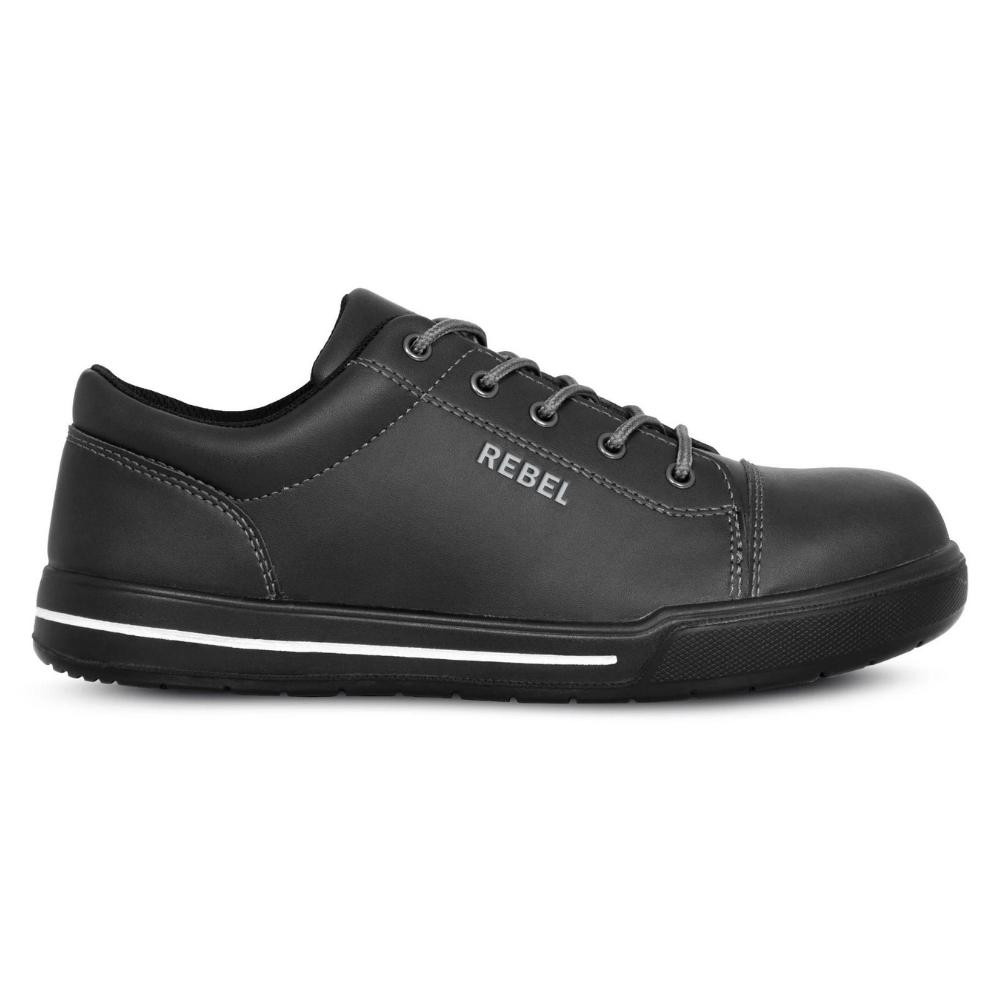 Lo Top Black Sneaker Shoe Steel Toe Cap