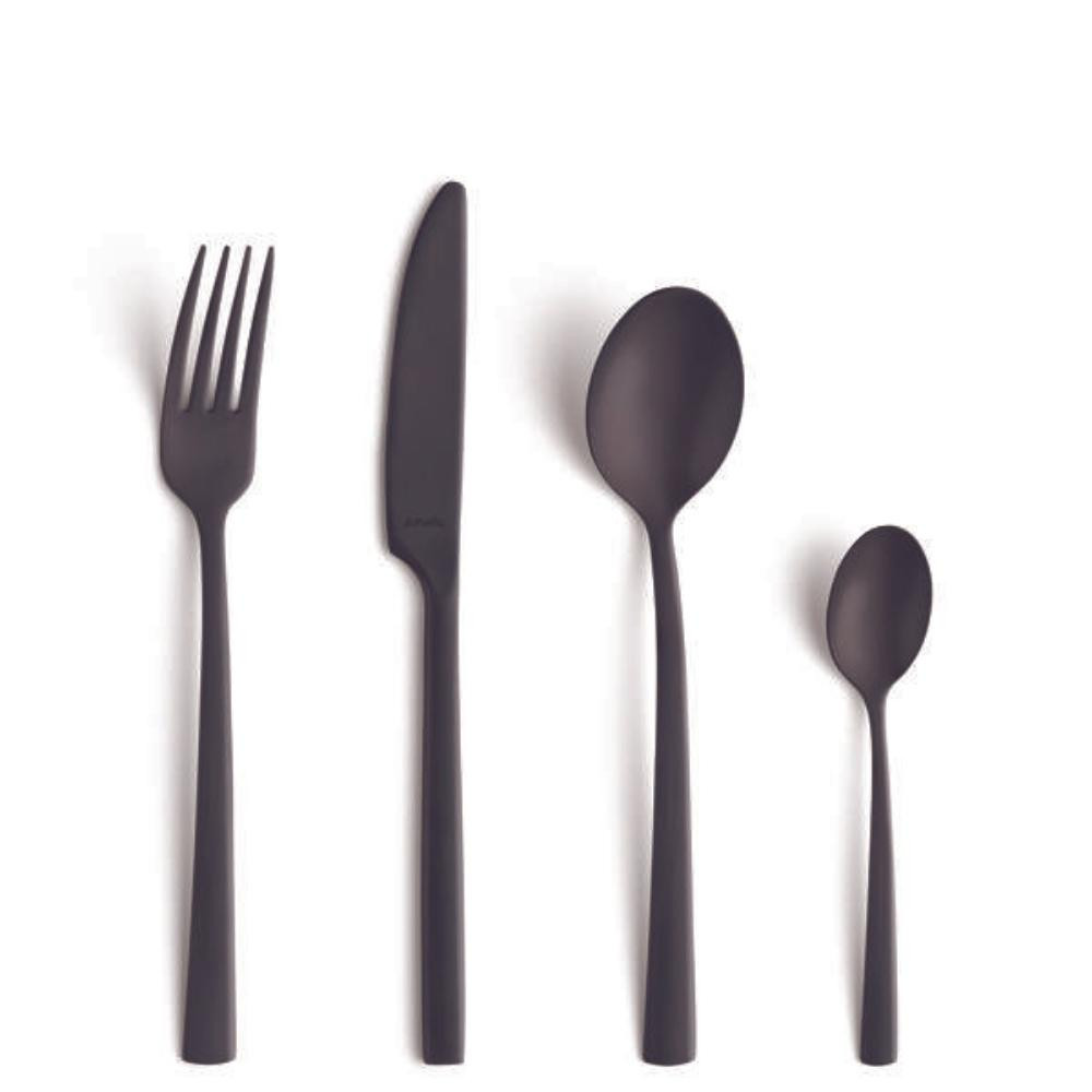 16pce Manille Black Cutlery Set