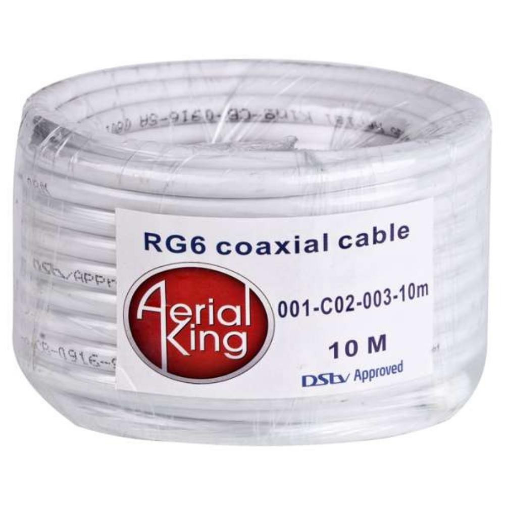 RG6 Cable White (10m) 64 Braid