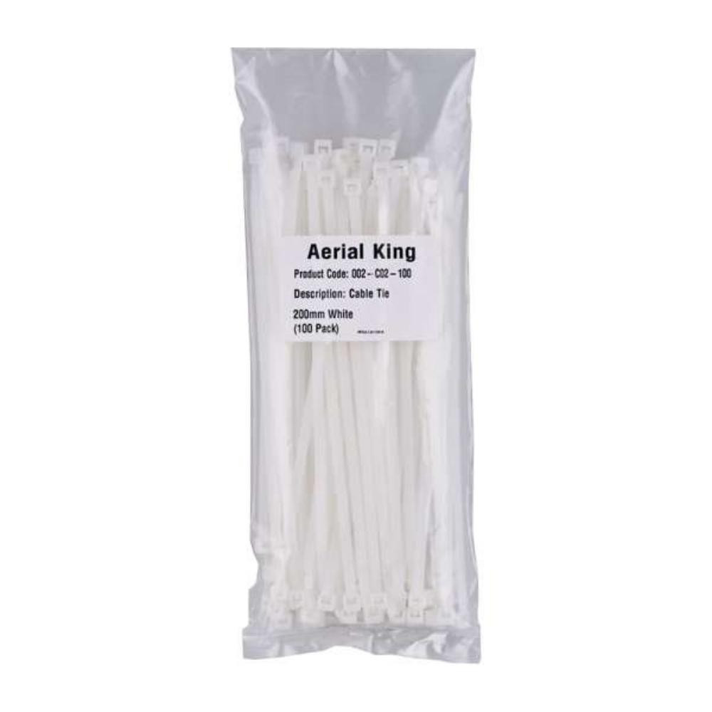 205mm White Cable Tie (100/pack)