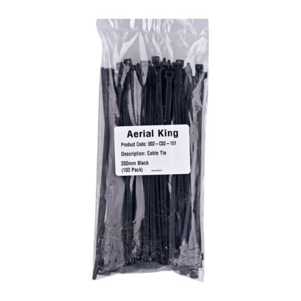 205mm Black Cable Tie (100/Pack)