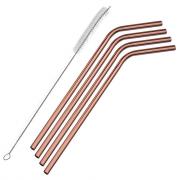 The Last Straw - Stainless Steel Rose Gold Straws with cleaning brush