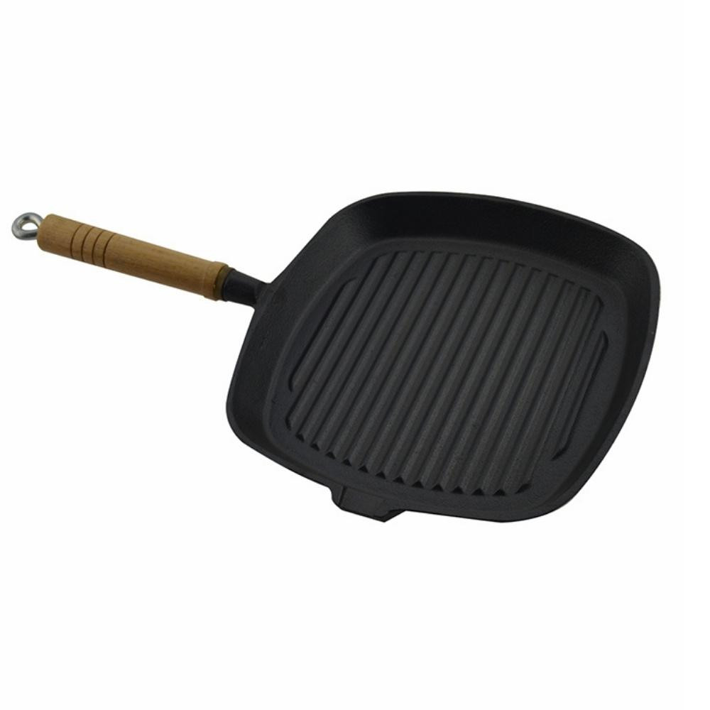 25cm Ribbed Cast Iron Griddle Pan