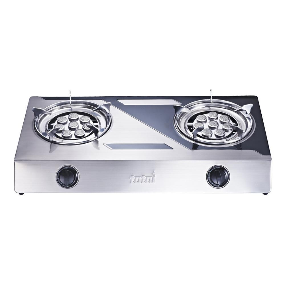 2 Burner  Auto Ignition Table Top Gas Stove - Stainless Steel