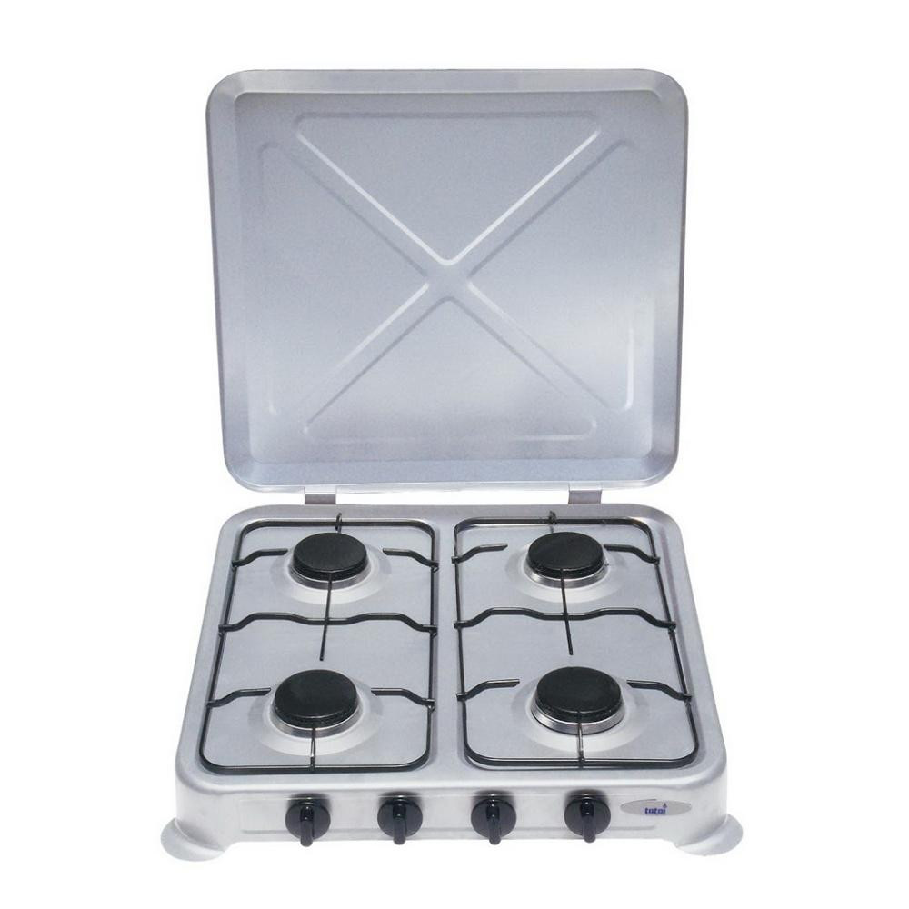 4 Burner Table Top Gas Stove With Lid