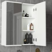 Kayla White Bathroom Mirror Cabinet