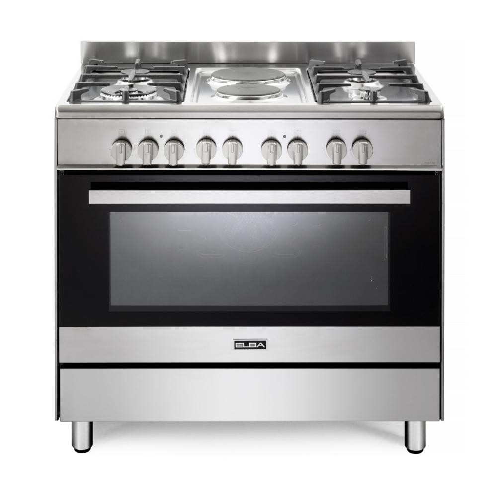 CLASSIC 90cm 4 Burner Gas Cooker With 2 Electric Plates And Electric Oven - Stainless Steel